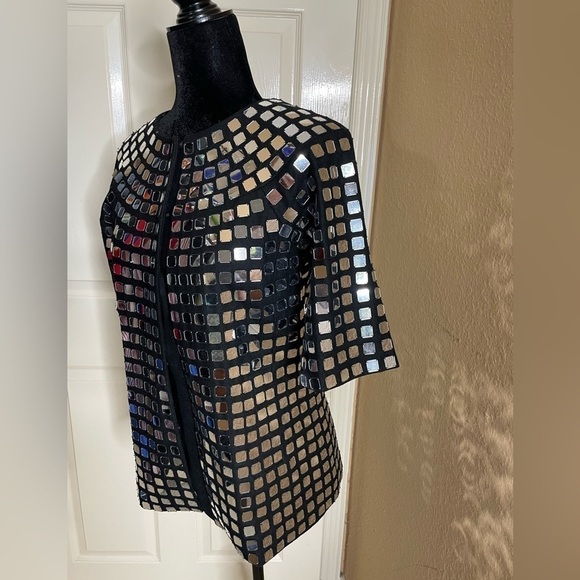 Alice & Olivia Nelle embellished Mirrored top small womens - Picture 9 of 10